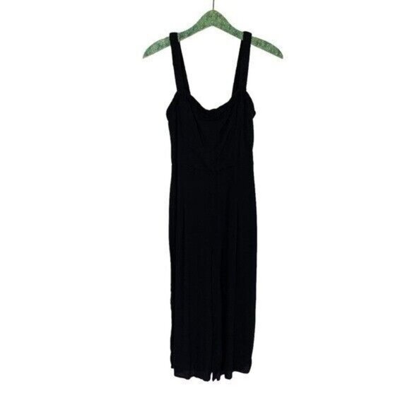 Row A XL Black Sleeveless Wide Leg Jumpsuit Flowy Lightweight Stretchy Chic - Picture 1 of 7